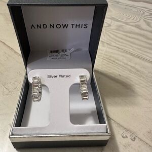 Silver crystal heart Earrings